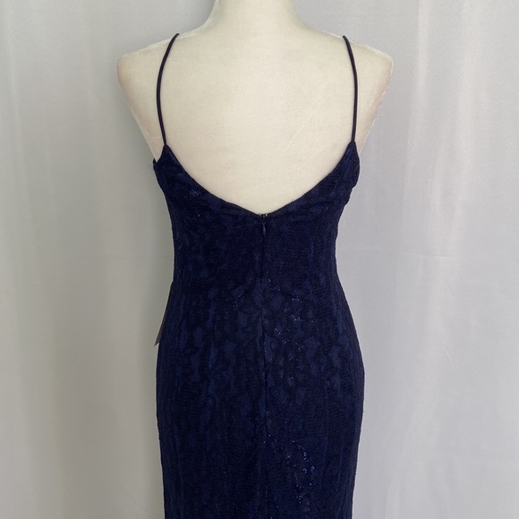 JUMP Metallic Lace Spaghetti Strap Gown Dress - Picture 5 of 11